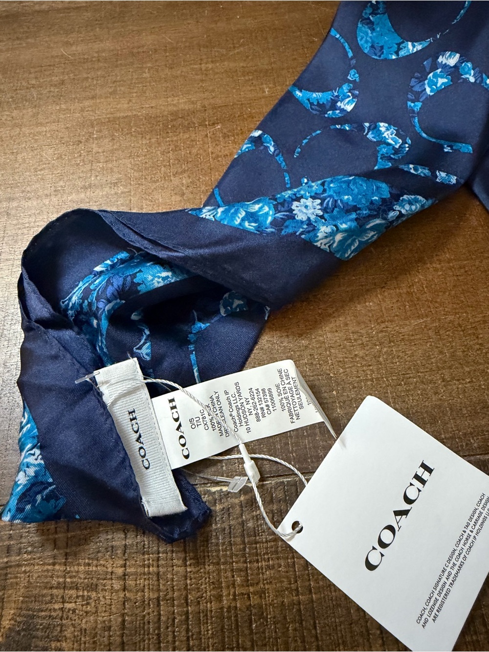 Coach Signature C Rose Meadow Silk Scarf - Picture 3 of 4